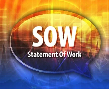 SOW acronym word speech bubble illustration Stock Illustration