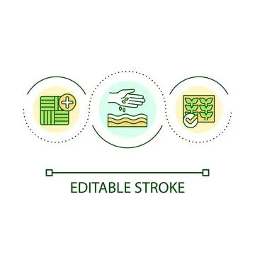 Sow seeds loop concept icon Stock Illustration