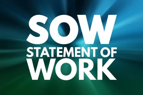 SOW - Statement Of Work acronym, business concept background Stock Illustration