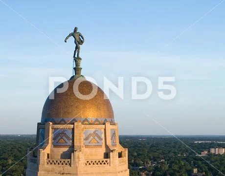 Sower Sculpture on Dome of Nebraska State Capitol Building Stock Photos
