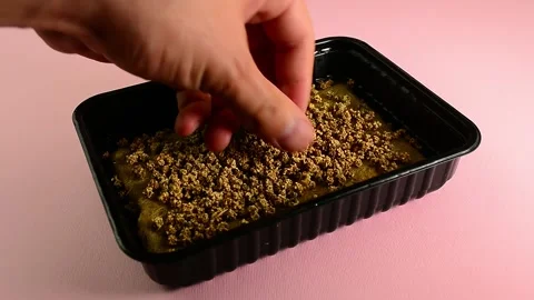 Sowing chard in a container for microgreen Stock Footage 132962197