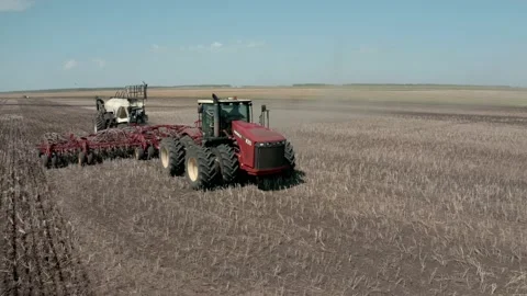 Sowing of fields with grain crops with a sowing complex Stock Footage 151496353