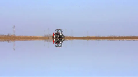 Sowing in flooded areas Stock Footage 36479258