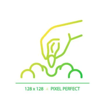 Sowing gradient linear vector icon Stock Illustration