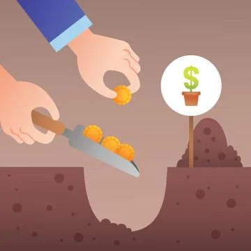 Sowing Money Stock Illustration