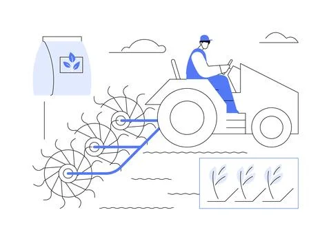 Sowing seeds abstract concept vector illustration. 스톡 일러스트