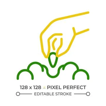 Sowing two color line icon Stock Illustration