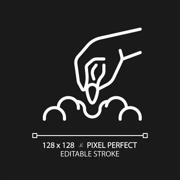 Sowing white linear icon for dark theme Stock Illustration