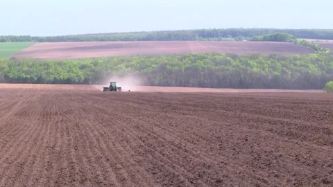 Sowing work in the field with agronomic units Stock Footage 146962690