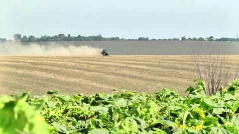Sowing work in the field with agronomic units Stock Footage 146962710