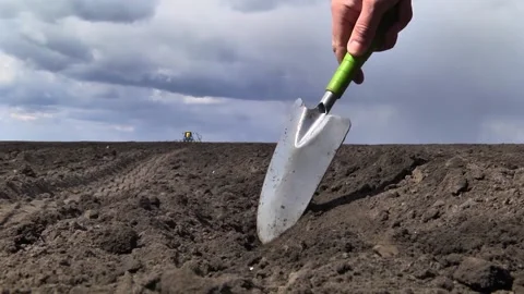 Sowing work in the field with agronomic units Video stock 155071011