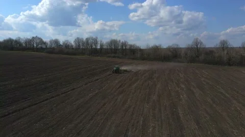 Sowing work in the field with agronomic units Video stock 155072836