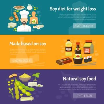 Soy banner set Stock Illustration