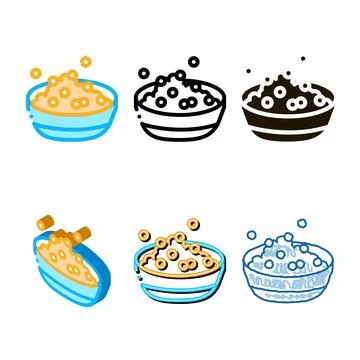 Soy beans dish breakfast icon vector outline multipack Stock Illustration