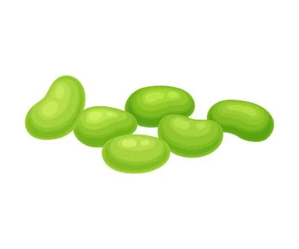 Soy Beans Isolated on White Background Vector Food Items Illustrazione stock