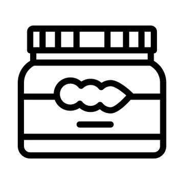 Soy beans jar icon vector outline illustration Illustrazione stock
