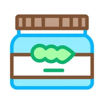 Soy beans jar icon vector outline illustration Illustrazione stock