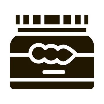 Soy beans jar icon Vector Glyph Illustration Illustrazione stock
