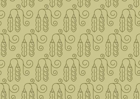 Soy beans pattern background, pods with beans Illustrazione stock