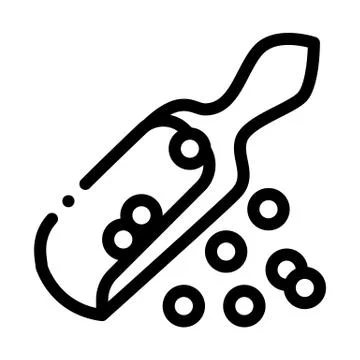 Soy beans scapula icon vector outline illustration Illustrazione stock