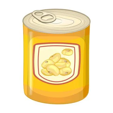Soy beans tin can isolated on white background. Stock Illustration