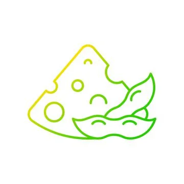 Soy cheese gradient linear vector icon 스톡 일러스트