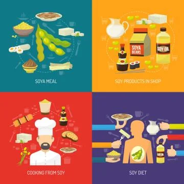 Soy concept set Stock Illustration