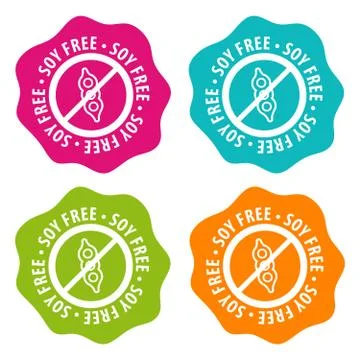 Soy free Badges. Eps10 Vector. Stock Illustration