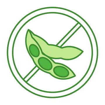 Soy Free Green Icon. Vector Icon. Label for a Soy Free Product. Healthy Eatin Stock Illustration
