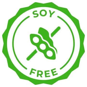 Soy free label vector icon illustration. Zero soy green logo, symbol, badge.. Stock Illustration