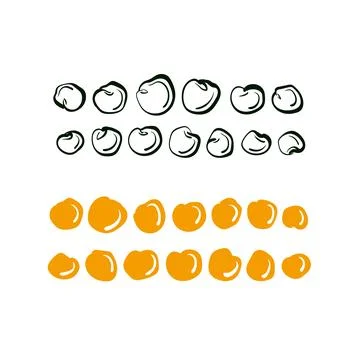 Soy grain, lentils beans. Vector graphic set Stock Illustration