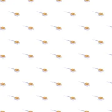 Soy grain seeds in spoons pattern Stock Illustration