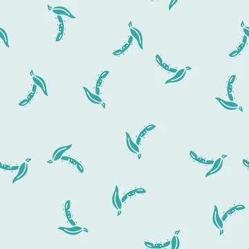 Soy leaf glyph seamless pattern 스톡 일러스트