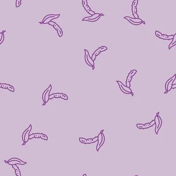 Soy leaf line seamless pattern Illustrazione stock