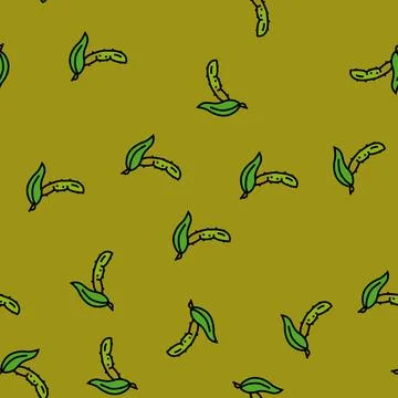 Soy leaf vector seamless pattern 库存插图