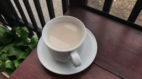 Soy milk in a cup Stock Footage 266675472