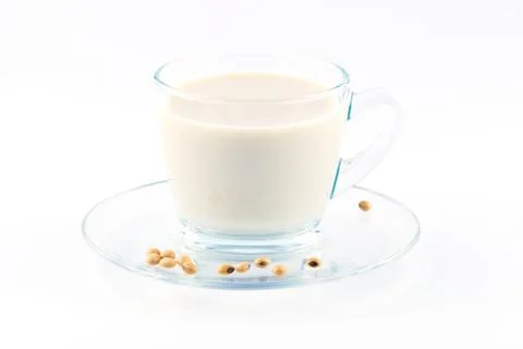 Soy milk with soy beans Stock Photos
