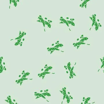 Soy plant glyph seamless pattern Stock Illustration