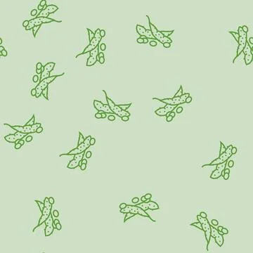 Soy plant line seamless pattern Illustrazione stock