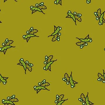 Soy plant vector seamless pattern イラスト素材