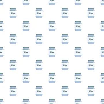 Soy protein jars creating a seamless pattern Stock Illustration