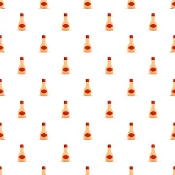 Soy sauce bottle condiment pattern on white Stock Illustration