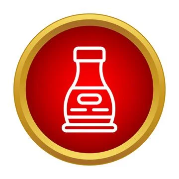 Soy sauce bottle icon in red circle Stock Illustration