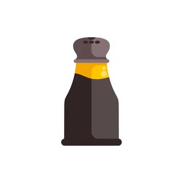 Soy sauce bottle with shaker cap flat design Stock Illustration