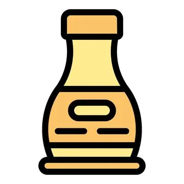 Soy sauce bottle sitting on a small plate Stock Illustration