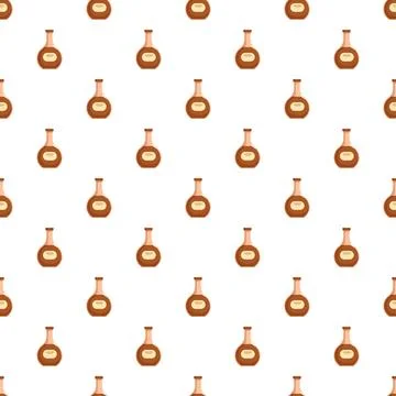 Soy sauce bottles repeating pattern on white background Stock Illustration