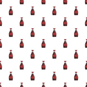 Soy sauce bottles seamless pattern illustrating asian cuisine condiment Stock Illustration