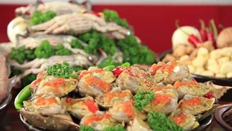 Soy Sauce Marinated Crab 4 Stock Footage 144922369