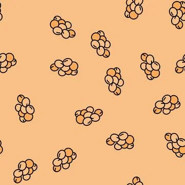 Soy seed grain dry vector seamless pattern Stock Illustration