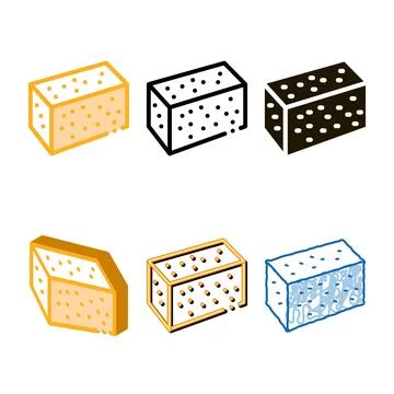 Soy tofu looks icon vector outline Stock Illustration